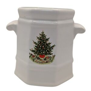 Vintage Pfaltzgraff Heritage Sugar Bowl Christmas‎ Tree Green Trim No Lid